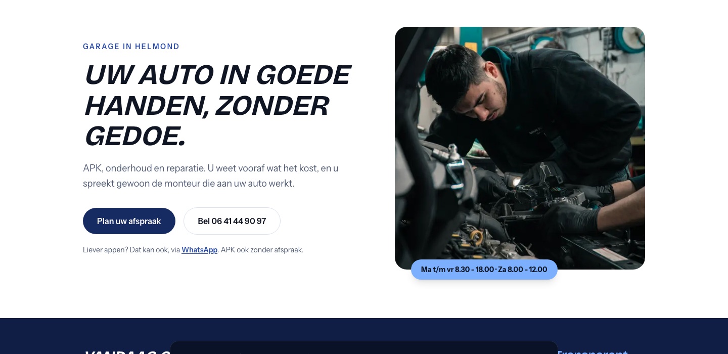 Homepage van apkenonderhoudhelmond.nl
